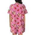 thumbnail image 3 of Lsque Strawberry Cake Women's Short-Sleeved Pajama Set - 2 Piece Soft and Lightweight Sleepwear Set-3X-Large, 3 of 9