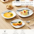 thumbnail image 5 of VEWEET, Series Teresa, 30-Piece Porcelain Dinnerware Set, Ivory White Dinner Set, Service for 6, 5 of 7
