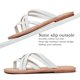 thumbnail image 4 of Sandalias planas Luoika para mujer, anchas, blancas, talla 38 EU, 4 of 8