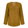 thumbnail image 1 of Blusa George para Mujer Camisera Manga Larga, Bolsa en Pecho Amarillo Talla M, 1 of 4