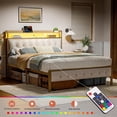 thumbnail image 4 of Cama Matrimonial FABATO Con cabecera y Luces LED, 4 of 6