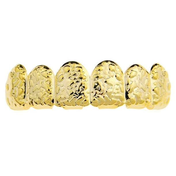 Best Grillz 14k Gold Plated Nugget Grillz Top Upper Slugs Top Teeth
