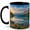 Black, variant on Alpine Lake Sunrise Coffee Mug, Mountain Nature Mug, Outdoor Hiking Birthday Christmas Gift, Wildflower Forest Reflection Landscape Art, 11 oz White Ceramic Coffee Cup for Tea