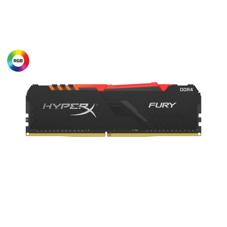 Kingston HyperX Fury RGB 3733MHz DDR4 RAM CL19 1Rx8 RGB Single Stick Desktop Memory Infrared Technology - Walmart.com