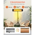 thumbnail image 4 of VEVOR Infrared Heater, 1500W Electric Space Heater with Remote Control, LED Screen w/ 3 Speeds & Timer, Outdoor/Outdoor for Patio,Porch,Dining Room,Studio, 4 of 9
