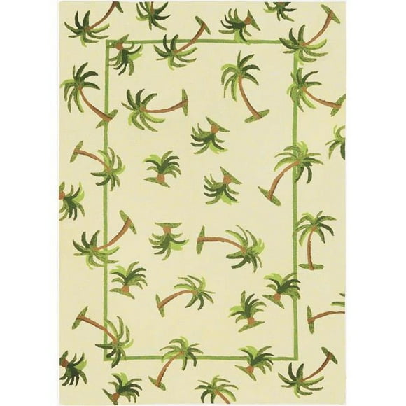 Homefires PP-JI007E 5 x 7 Pi. Hanalei Paume Espace Extérieur Intérieur Tapis&44; Bleu