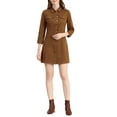 thumbnail image 1 of INSPIRE CHIC Robe-Chemise en Denim pour Femme, Manches 3/4, Mini Robe Chemise en Jean à Boutons, S Brun, 1 of 8
