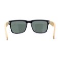 thumbnail image 4 of Eco Friendly Bamboo Wood Arm Rectangle Horn Rim Keyhole Sunglasses Black - Solid Green, 4 of 4