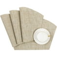 thumbnail image 3 of Placemats Set of 4, MJIAexp Round Table Placemats Heat Resistant Woven Vinyl PVC Wipeable Durable Table Mats for Dining Table Easy to Clean, 3 of 9
