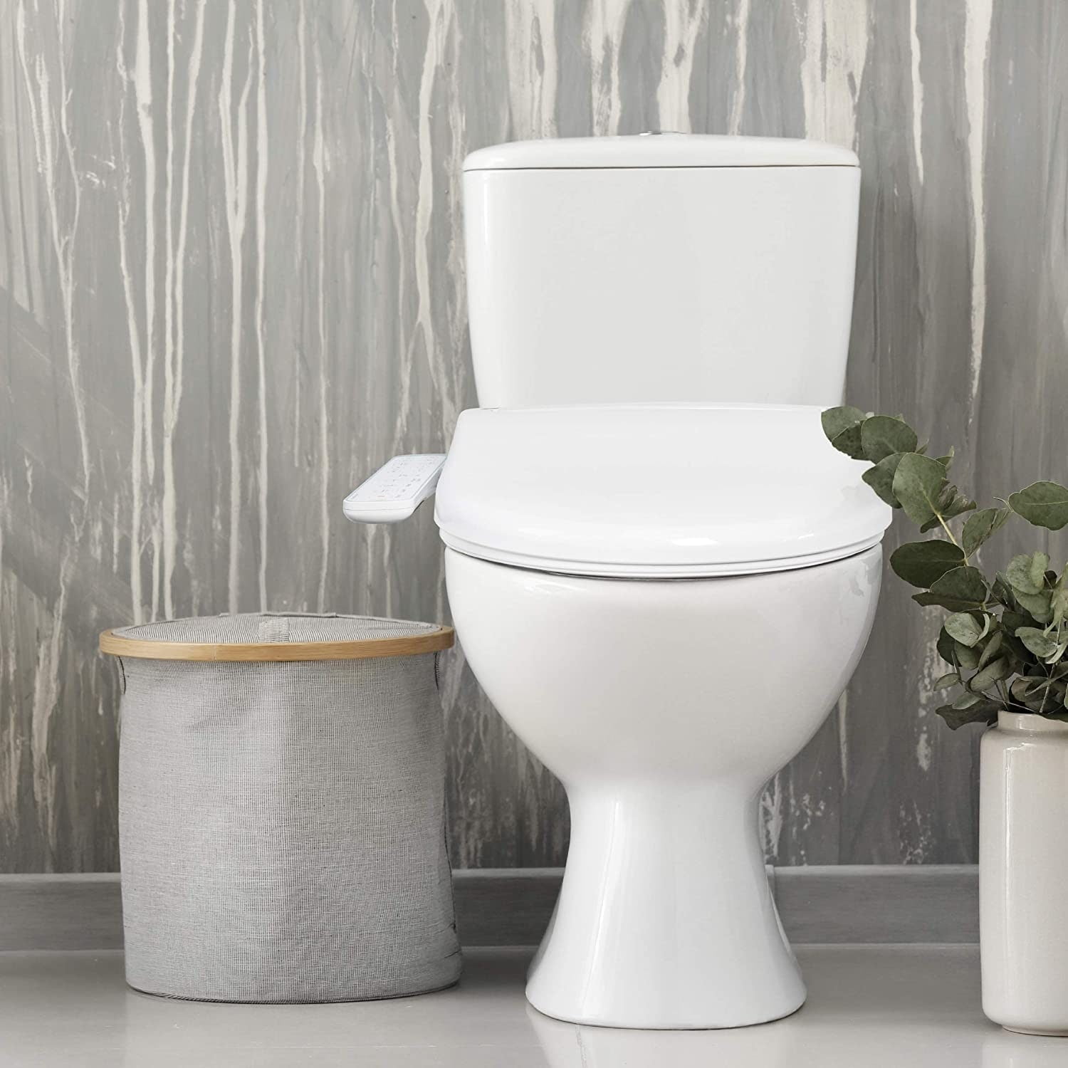 BidetMate 1000 Series Japanese Toilet Seat with Heated Bidet & Control Panel, Elongated