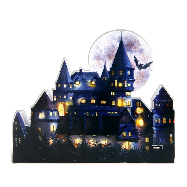 Castillos luminosos para decoraciones de fiestas Yuarrent Adorno luminoso de PVC Kits de decoración para fiestas