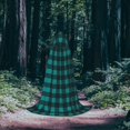 thumbnail image 5 of Honeii Teal On Black Plaid Print Poncho Cape, Cloak Coat, Snuggly Hooded Wearable Blanket, Hooded Cape For Teenagers,Halloween Costumes-Small, 5 of 7