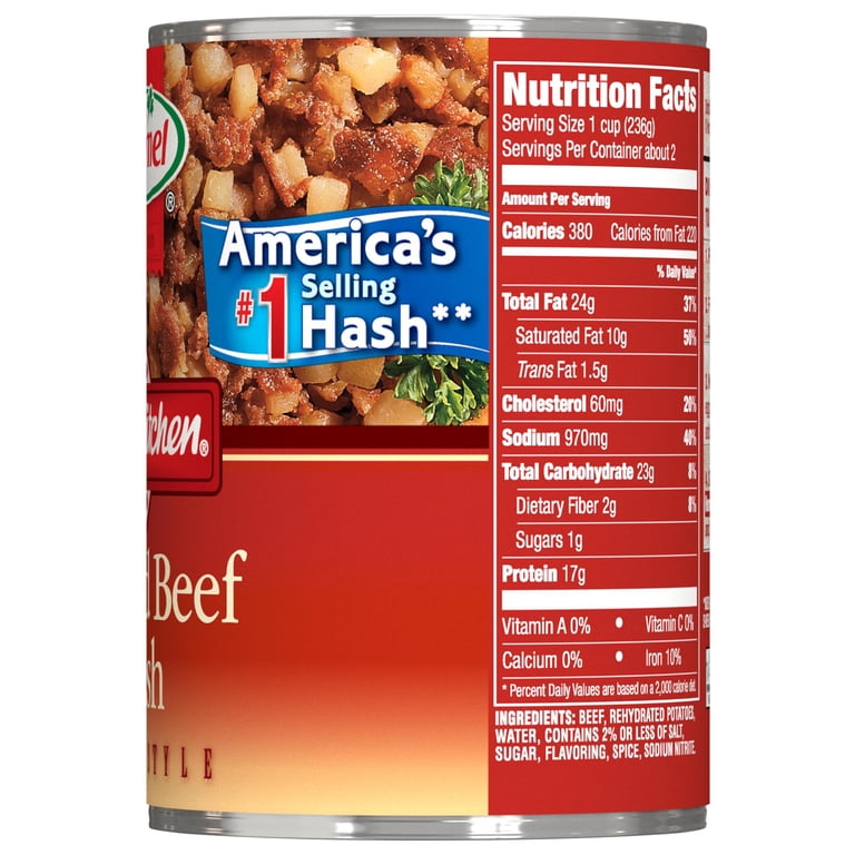 Mary Kitchen Corned Beef Hash Canned 14 oz Steel Can with Potatoes