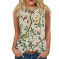 thumbnail image 1 of Snorda Débardeurs pour Femmes Grande Taille Débardeur Décontracté à Imprimé Floral Sans Manches à Encolure Ronde Blouse P-5TG, 1 of 3