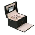 thumbnail image 3 of Garosa Three Layer Jewelry Storage Organizer Box PU Earring Necklace Display Case Cabinet,Jewelry Storage Box, Jewelry Holder Box, 3 of 6