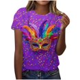 thumbnail image 2 of PNTUTB Carnival Women's Fashion Print Relaxed Short Sleeve Comfortable and Casual Crew Neck Design T Shirts, 2 of 6