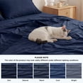 thumbnail image 3 of U by Bedsure King Sheets Set, 4 Pieces Deep Pockets Cooling Soft Polyester Microfiber Bed Sheets Set, Navy Blue, 3 of 12