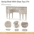 thumbnail image 5 of St. Charles Vanity Desk with Glass Top - Dove Gray, 5 of 6
