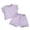 Purple, variant on IFNWSV Toddler Outfits for Girls Solid Color Stripe Knitted Short Sleeve Round Neck Top with Regular Short Pants Black 2-3 Years