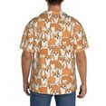 thumbnail image 5 of Fotbe Corgi Animal print Short Sleeve Button Down Shirts for Men Casual Summer Beach Wrinkle Free Shirt-Small, 5 of 7