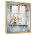 thumbnail image 2 of Designart "Minimalist Charm of Floral Windows in Blue and White II" Farm Framed Wall Art - Country White Farm Windows Bedroom Framed Canvas Wall Art, 2 of 6