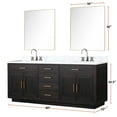 thumbnail image 4 of 80" W X 22" D Black Oak Double Bath Vanity With Marble Top And 36 In. Mirrors, Soft Close, Solid Wood Plywood Joining 80 22 Vanity, Close Cabinet, & Material, 4 of 6