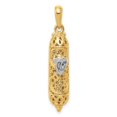thumbnail image 5 of 14k Gold Two-tone Mezuzah with Shin Charm Pendant, 5 of 7