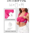 thumbnail image 4 of Alove Womens Tank Top Sexy Short Waist Vest Crop Tank with Built-in Bra Square Neck Crop Tops Summer Sleeveless Cropped Camisoles, 4 of 7