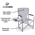 thumbnail image 4 of Chaise de Réalisateur avec Table d'Appoint, Cadre en Aluminium Gris et Tissu, 4 of 4