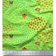 thumbnail image 1 of Soimoi Green Velvet Fabric Bow & Dog Face Cartoon Printed Craft Fabric by the Yard 58 Inch Wide, 1 of 3