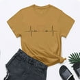 thumbnail image 5 of Duoif T Shirts for Women Ladies Spring Summer Solid Color Printed Casual Comfortable Women's Tops Short Sleeve Tops Spring Tops for Women Gold L, 5 of 6