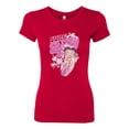 thumbnail image 2 of Wild Bobby Shore Surfer Betty Boop Betty Boop Womens Slim Fit Junior Tee, Red, X-Large, 2 of 5