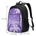 thumbnail image 5 of Fuzoiu Snowflakes Print USB Backpack with Charging Port,Laptop Backpack,Business Travel Durable Laptops Backpack, for School, Work, Travel & Outdoor Activities, 5 of 7