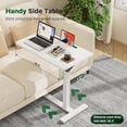 thumbnail image 5 of Mobile Standing Desk, Pneumatic Adjustable Rolling Desk(31.5 Inches), Portable Laptop Desk with Wheels, Overbed Bedside Table Laptop Table for Couch, Home, Office, White, 5 of 10