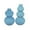 Blue Bubble Solid Round S/2 14", 11"H, variant on DecMode 13", 11"H Ribbed Blue Glass Vase, Set of 2