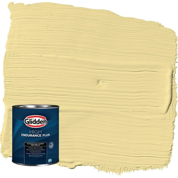 Glidden HEP Demeter / Yellow Satin Exterior Paint with Primer, 1 Quart