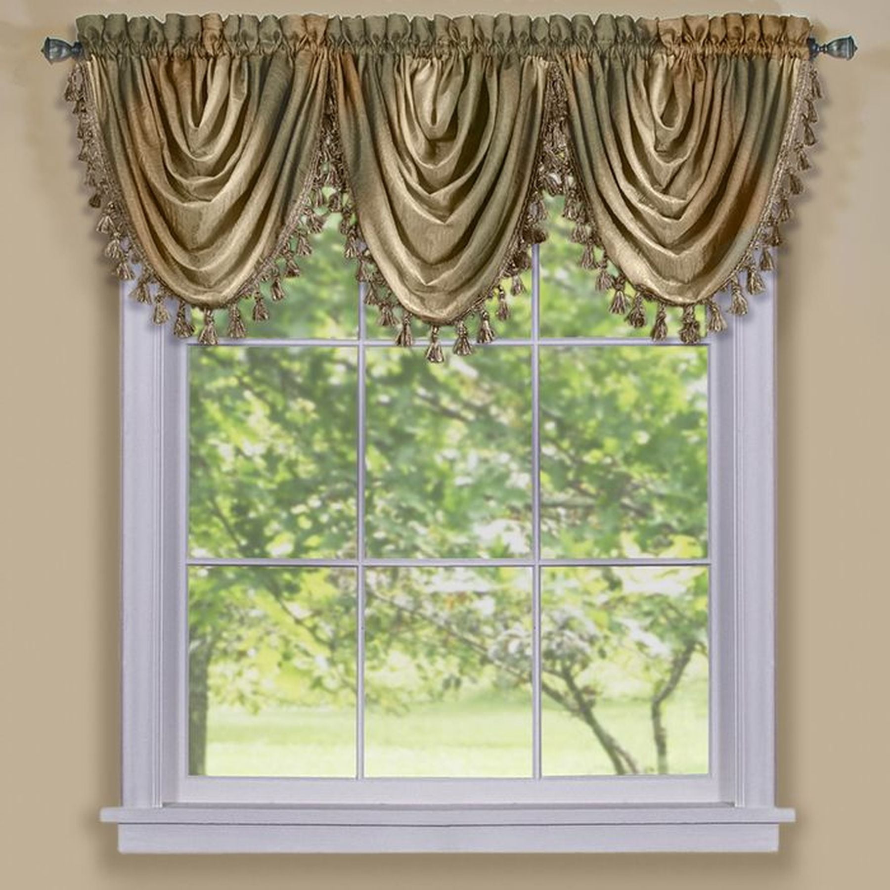 Traditional Elegance Ombre Waterfall Valance Earth