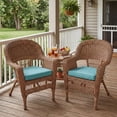 thumbnail image 2 of BPS 20" x 19" Outdoor Dining Chair Cushion, Water Resistant Patio Seat Cushion Pads with Ties, Set of 2 - Aruba Blue, 2 of 9