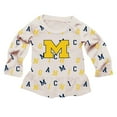thumbnail image 2 of Girls Toddler Wes & Willy Oatmeal Michigan Wolverines Ruffle Raglan Long Sleeve T-Shirt & Leggings Set, 2 of 3