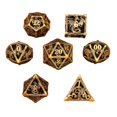 thumbnail image 2 of 7x Polyhedral Irregular Set Accessories D8 D10 D12 D20 Multi Sided Metal Role Playing for RPG Board Games , Light Bronze, 2 of 8