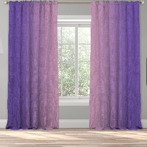 3S Brother's Ombre Window Darkening Curtains Dip Dye Curtain Set of 2 Panels Hanging Rod Pocket & Back Tap Decorative for Bedroom Vertical Shades Symmetrical Curtain Panel Pink & Purple (52"x95" Each)
