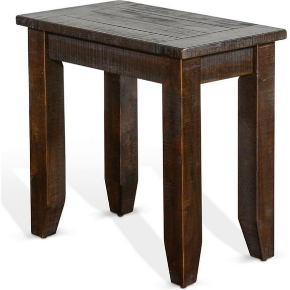 Pemberly Row 14" Mahogany Wood Chair Side Table in Tobacco Leaf