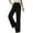 Black, variant on WREESH Womens Wide Leg Pants Spring Solid Color Elastic Waist Straight Tube Casual Pants Black