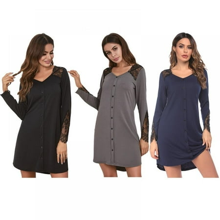 

Autumn Spring Womens Nightgowns And Sleepshirts Sleep Sleep Shirts Lace Night Dress Short Sleeve Nightwear