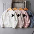 thumbnail image 6 of Mikilon Winter Sweaters for Girls Size 5-11 Years Solid Color Graphic Long Sleeve Button-Up Cardigan Sweaters Fall and Winter Thermal Knitted Sweaters, 6 of 7