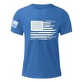 thumbnail image 3 of Shirts for Men Short Sleeves Round Neck Independence Day Printing Casual Pullover Fitness Sports T Shirt Blouse Blue XXL, 3 of 4