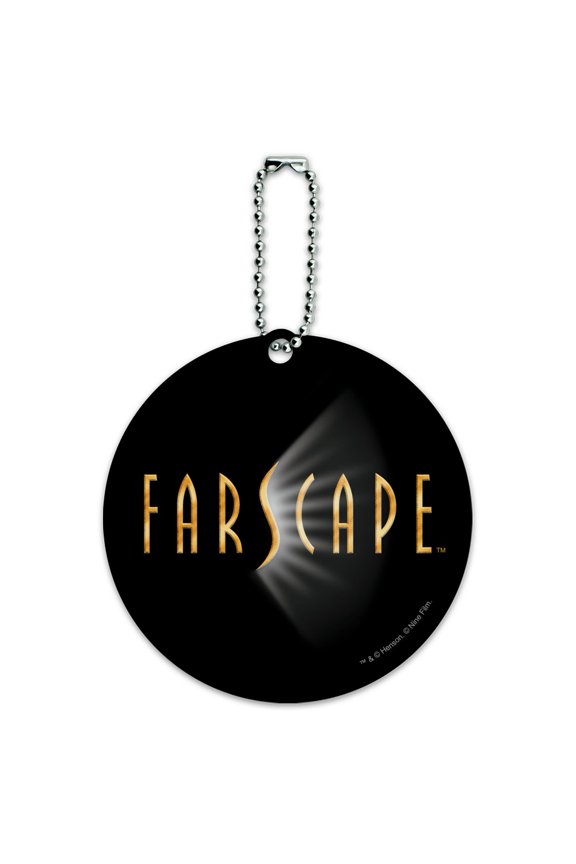 Farscape TV Show Logo on Black Round Luggage ID Tag Card Suitcase Carry-On