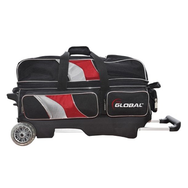 900 Global Deluxe 3 Ball Roller Bowling Bag Black/Red/Silver Walmart
