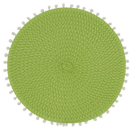 

15 in. Pom Pom Round Placemat Lime - Set of 4