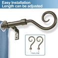 thumbnail image 4 of Urbanest Adjustable Single Curtain Rod Set Domanda Finials – 5/8 -Inch Diameter, With Antique Gold Rod, 84–120 Inches, 4 of 6